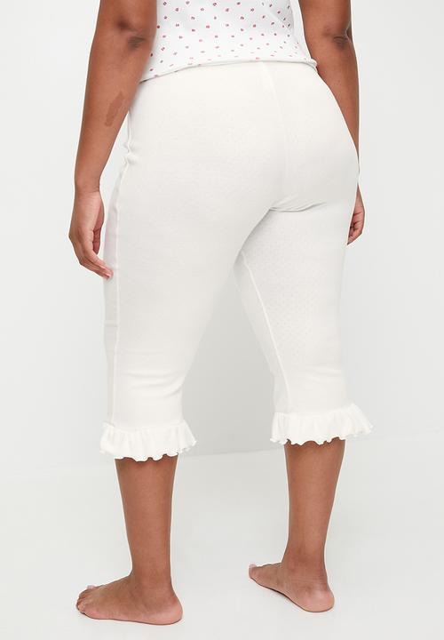 Cotton On - Plus Pointelle Rib Capri - Coconut Milk