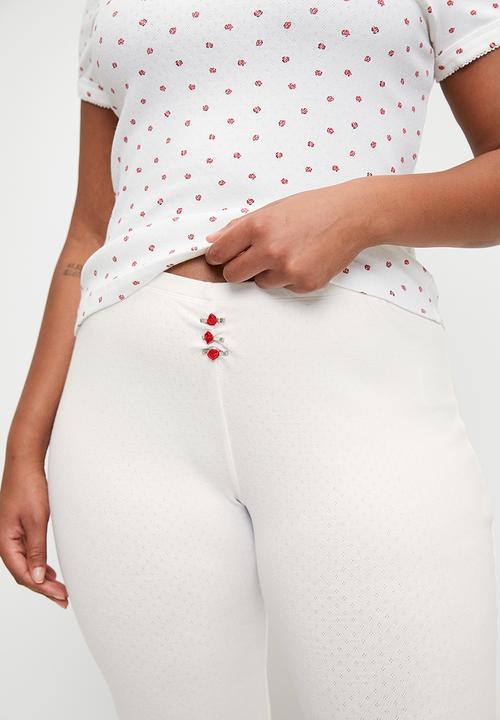 Cotton On - Plus Pointelle Rib Capri - Coconut Milk