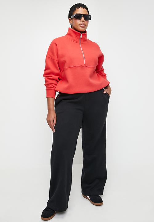 Cotton On - Plus Plush Essential Half Zip Jumper - Raspberry/Light Raspberry