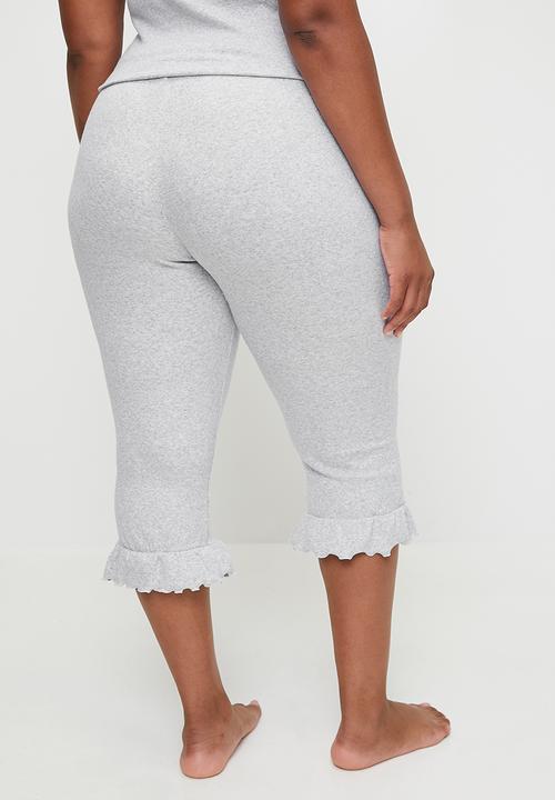 Cotton On - Plus Pointelle Rib Capri - Grey Marle