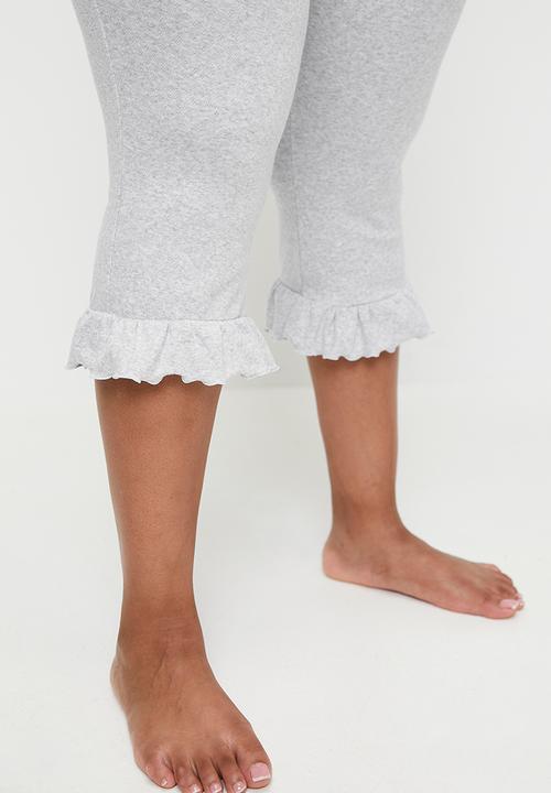 Cotton On - Plus Pointelle Rib Capri - Grey Marle