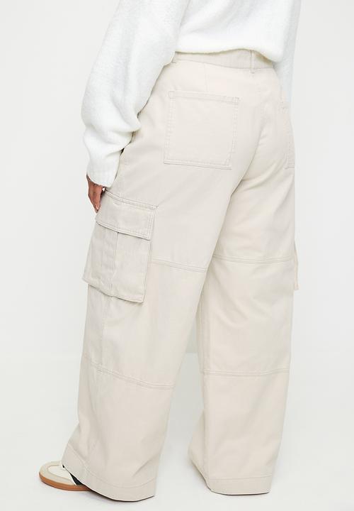 Cotton On - Plus Benny Cargo Pant - Washed Ecru