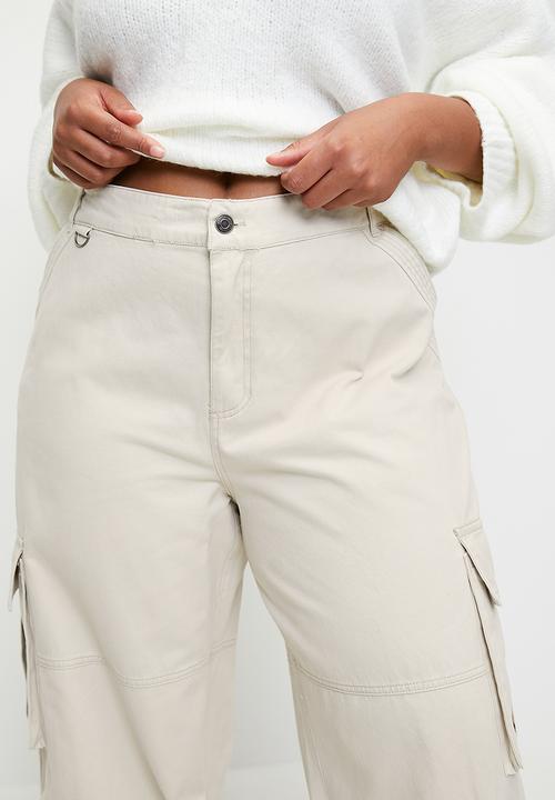 Cotton On - Plus Benny Cargo Pant - Washed Ecru