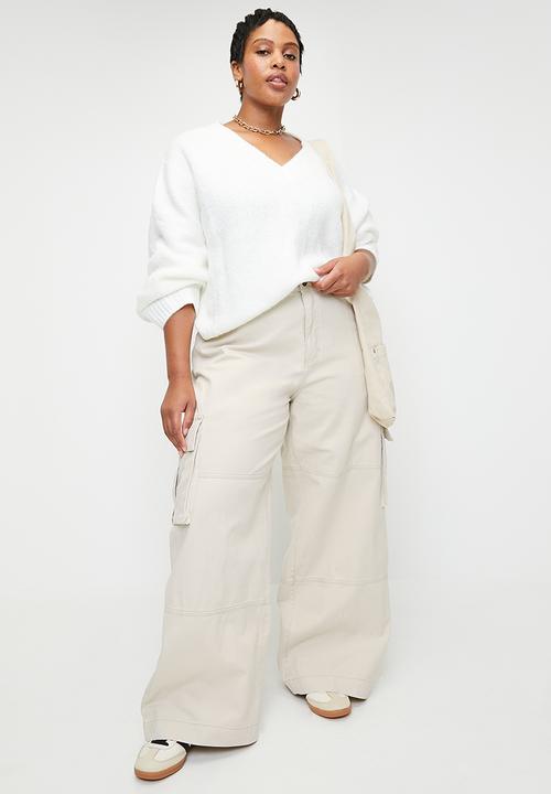 Cotton On - Plus Benny Cargo Pant - Washed Ecru