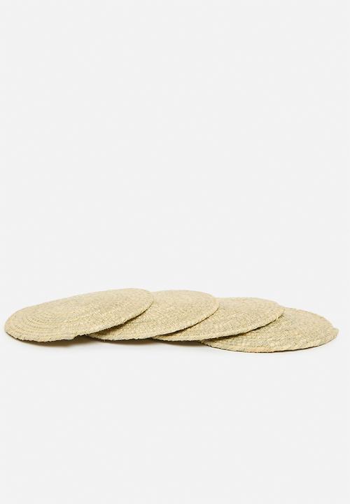 Excellent Houseware - Sabai grass coaster set of 4 - natural