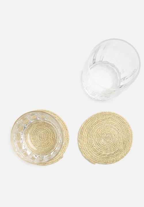 Excellent Houseware - Sabai grass coaster set of 4 - natural