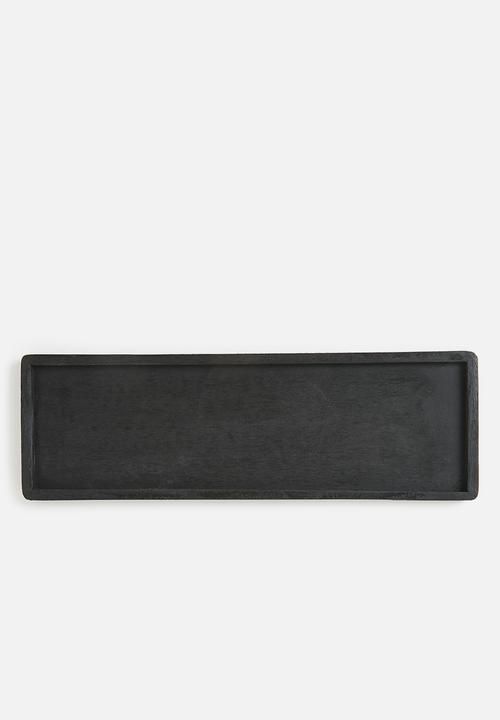 H&S - Oblong candle tray - black