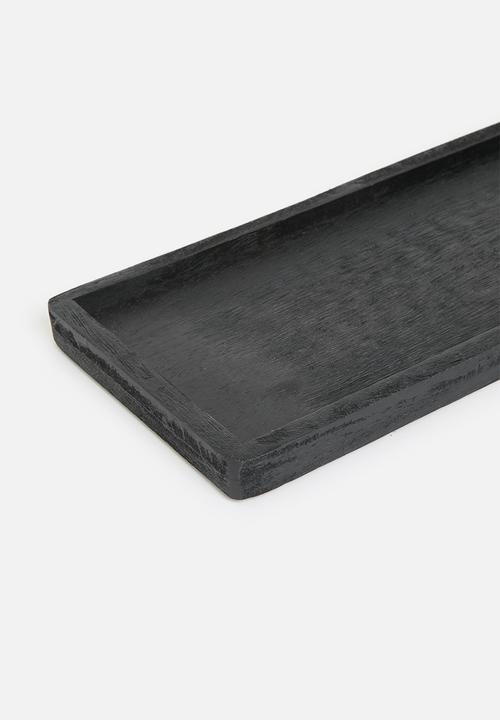 H&S - Oblong candle tray - black