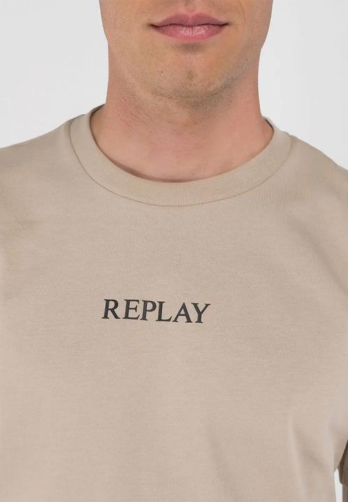 Replay - Centre chest logo T-shirt - light taupe