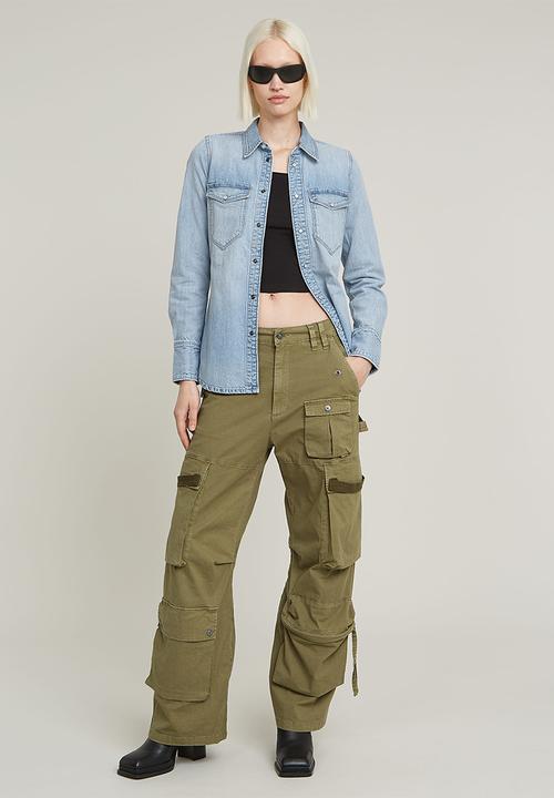 G-STAR - Slim western shirt l\s wmn - Sun Faded Blue Mist