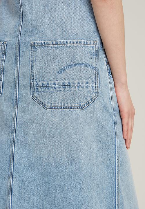 G-STAR - Midi dungaree dress wmn - Sun Faded Cloudburst