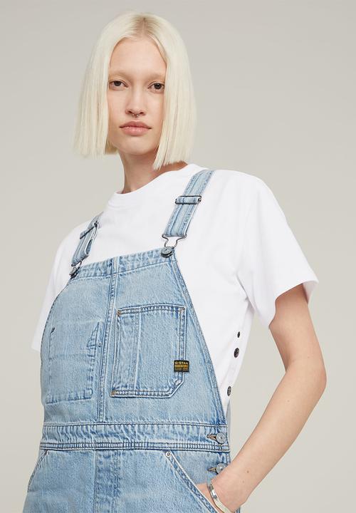 G-STAR - Midi dungaree dress wmn - Sun Faded Cloudburst
