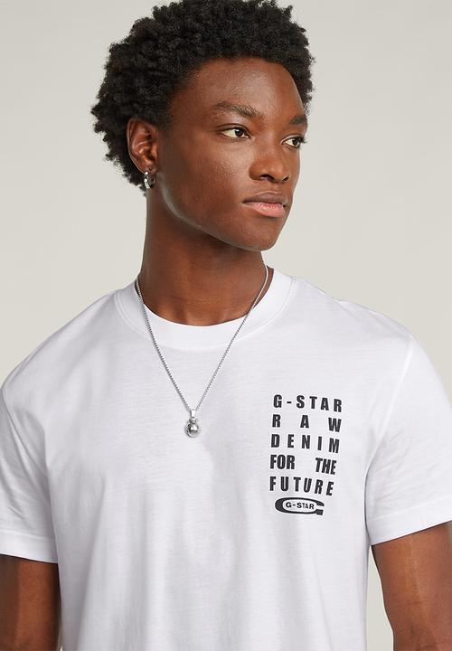 G-STAR - Text chest r t - white