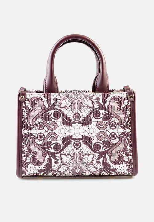 SISSY BOY - Printed mini crossbody bag - burgundy