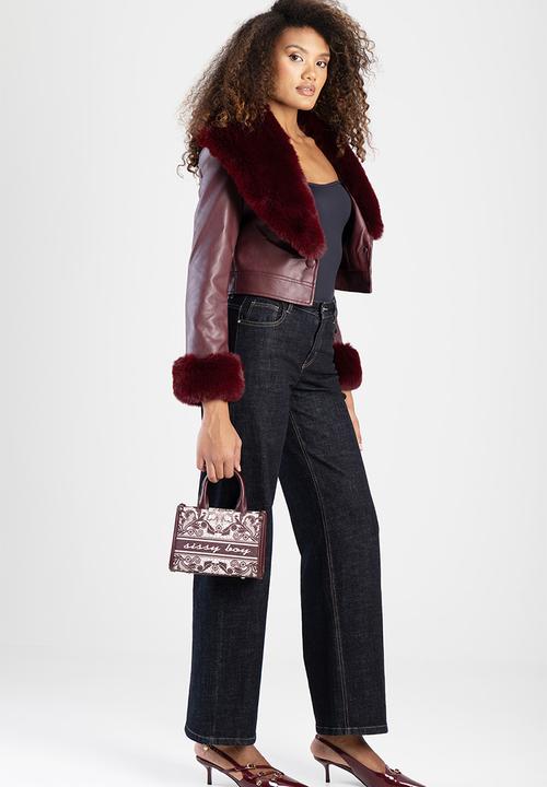 SISSY BOY - Printed mini crossbody bag - burgundy