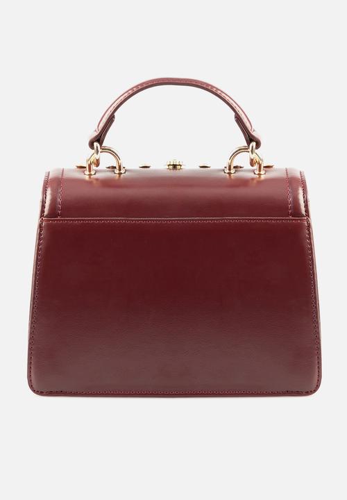 SISSY BOY - Detailed mini crossbody bag - burgundy