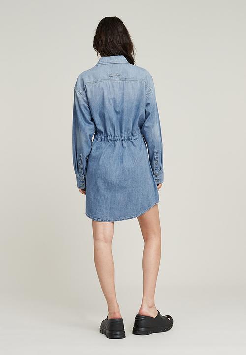 G-STAR - Relaxed drawcord denim dress wmn - Faded Thames