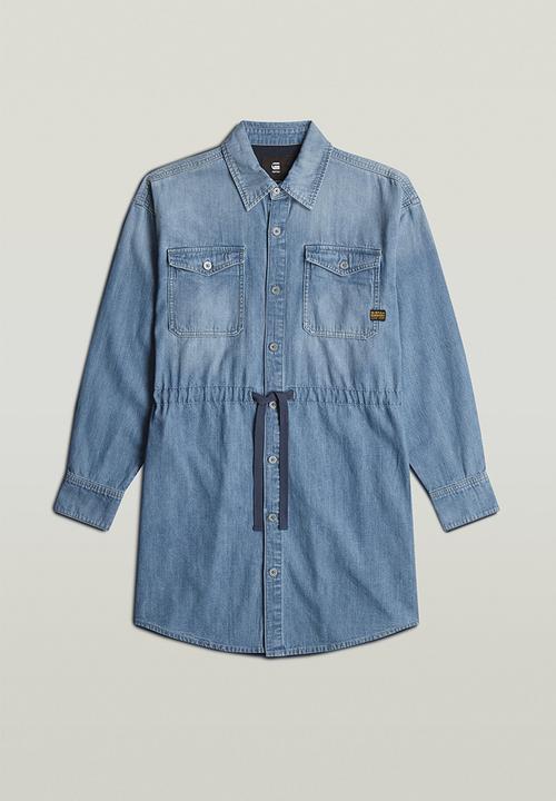 G-STAR - Relaxed drawcord denim dress wmn - Faded Thames