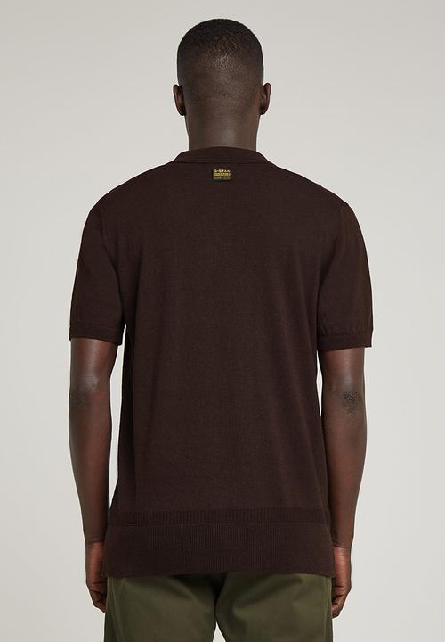 G-STAR - Knitted polo - brown