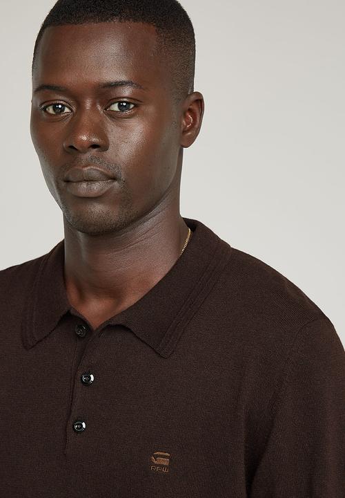 G-STAR - Knitted polo - brown