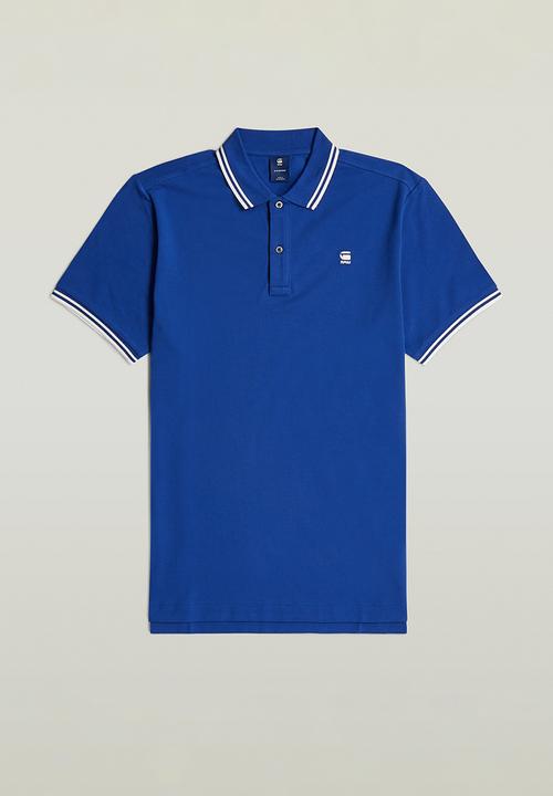G-STAR - Dunda slim stripe polo s\s - blue