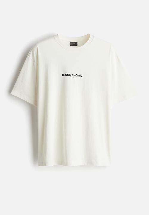 H&M - Loose fit printed t-shirt - white & bloom visions 