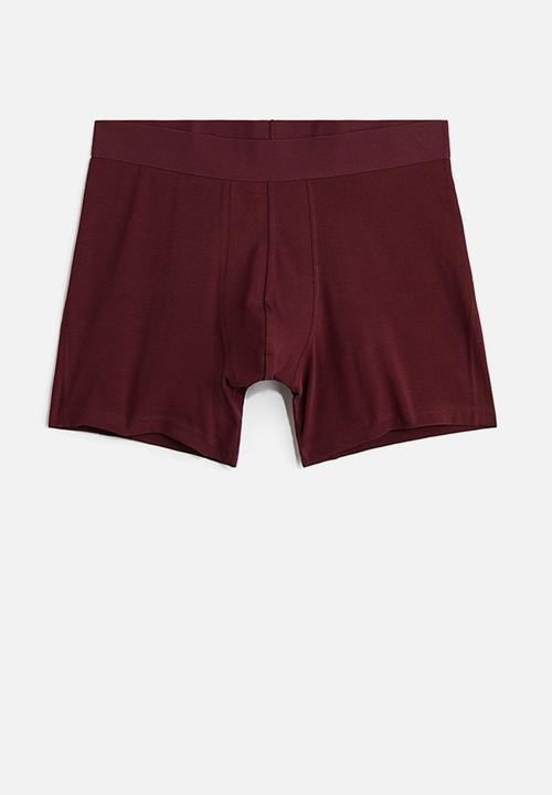 H&M - 3-Pack mid trunks with lycra® - burgundy