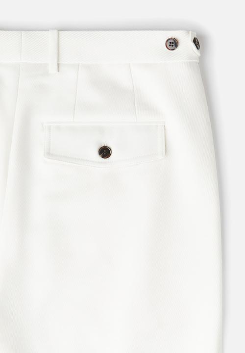 H&M - Regular fit cropped trousers - cream 