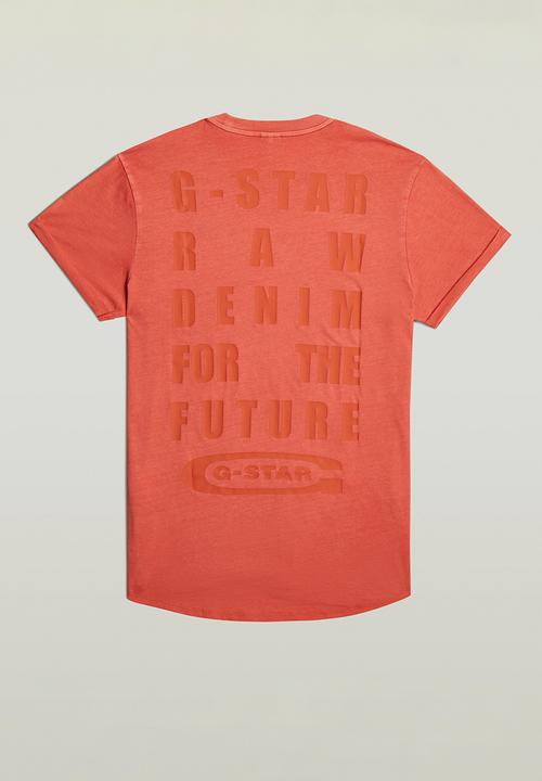 G-STAR - Text back gr overdyed lash r t - red