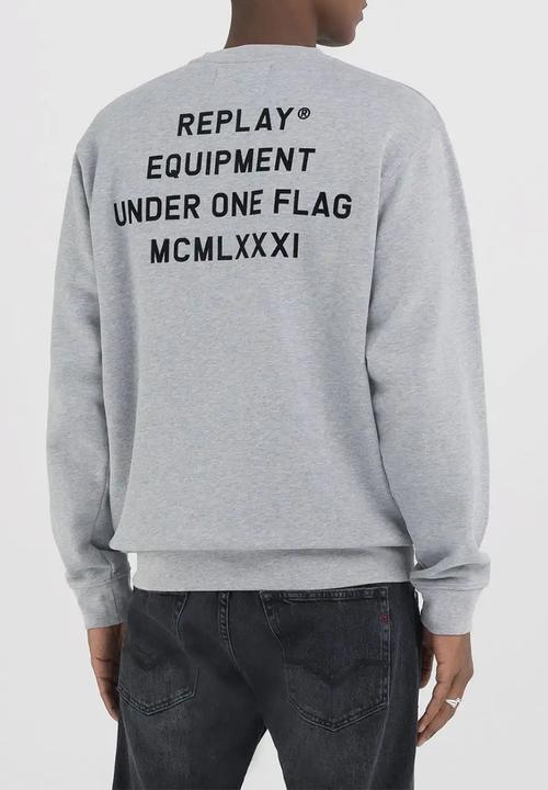 Replay - Replay branded sweatshirt - melange grey