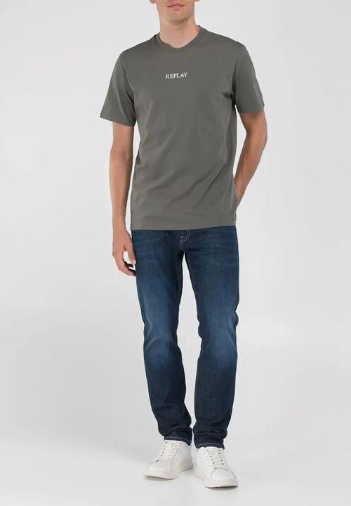 Replay - Centre chest logo T-shirt - iron grey