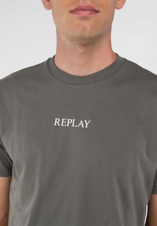 Replay - Centre chest logo T-shirt - iron grey