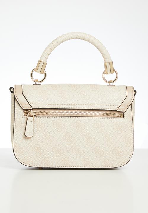 GUESS - Orlina logo top handle flap bag - sand logo