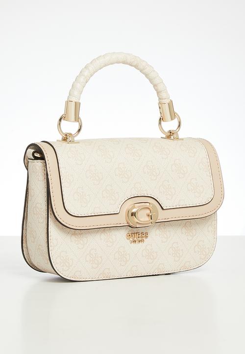 GUESS - Orlina logo top handle flap bag - sand logo