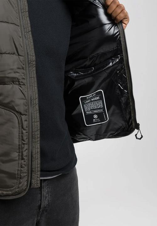 Replay - Replay puffer jacket - mud green
