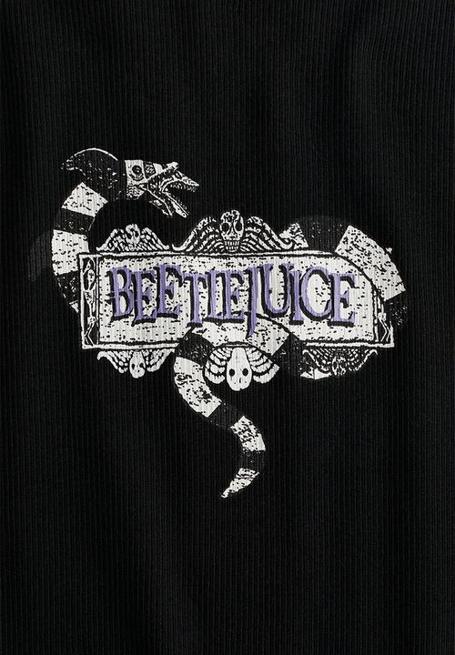 H&M - Print-motif jersey top - black/beetlejuice