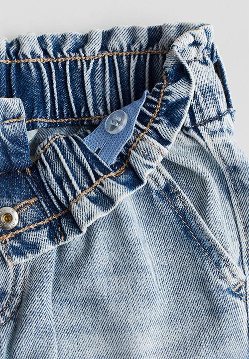 H&M - Wide leg paper bag jeans - light denim blue
