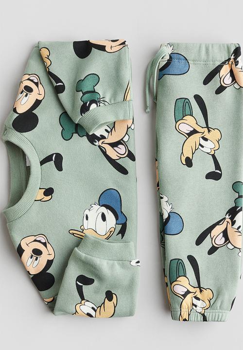 H&M - 2-Piece motif-detail set - light green/mickey mouse