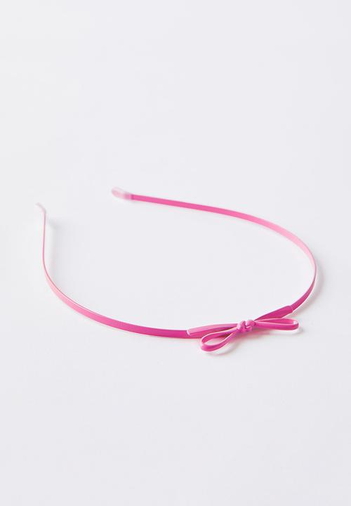 Cotton On - Luxe headband - fairy pink/metal bow