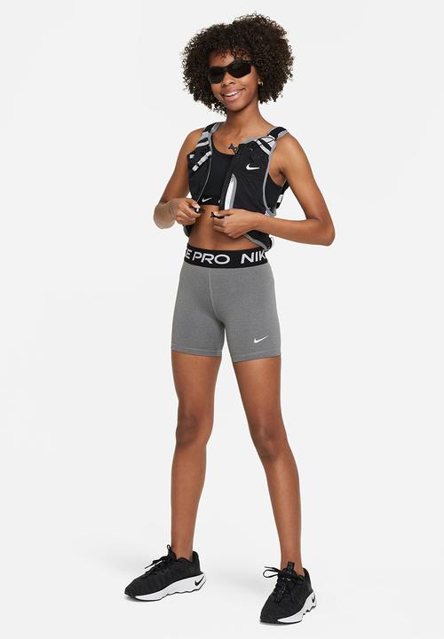 Nike - Girls Np Dri-fit 3ln Short - Carbon Heather/White