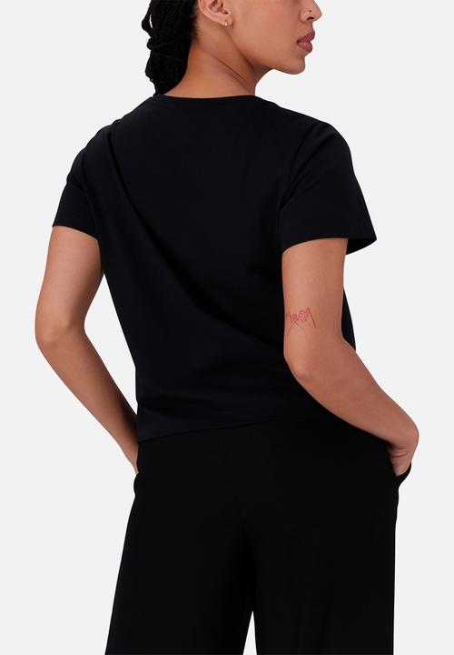 Steve Madden - Malissa Metallic Logo Boxy T-Shirt - Black