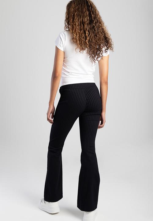 SISSY BOY - LUCY: Low Waist Skinny Flare With Self Belt  - Black / Grey