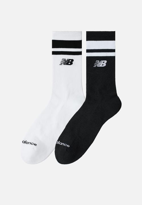 New Balance  - Run Repreve Mid Crew Sock 2Pk - White