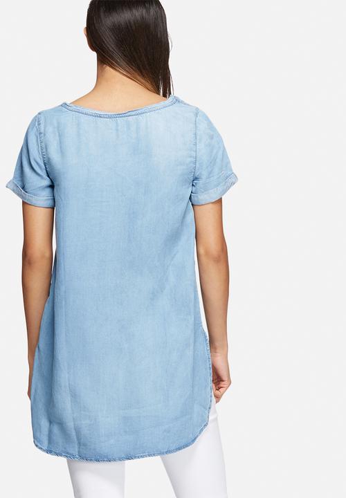 New Look - Denim longline tee