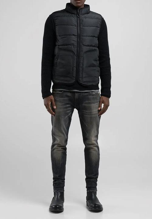 Replay - Ash puffer gilet - nearly black