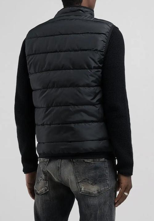 Replay - Ash puffer gilet - nearly black