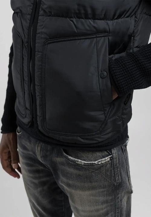 Replay - Ash puffer gilet - nearly black