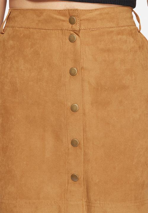 New Look - Suedette popper skirt