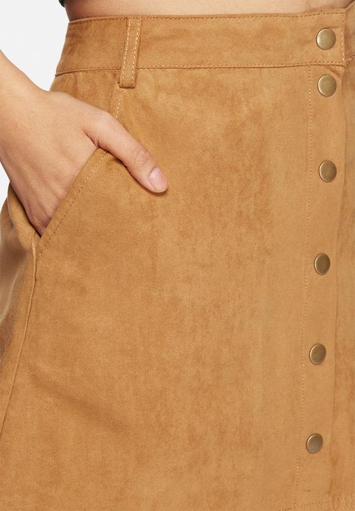 New Look - Suedette popper skirt