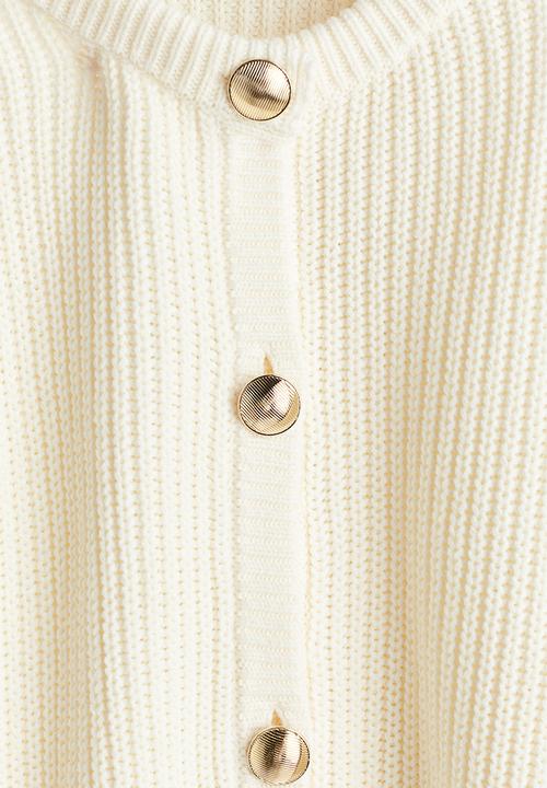 H&M - Rib-knit cardigan - cream